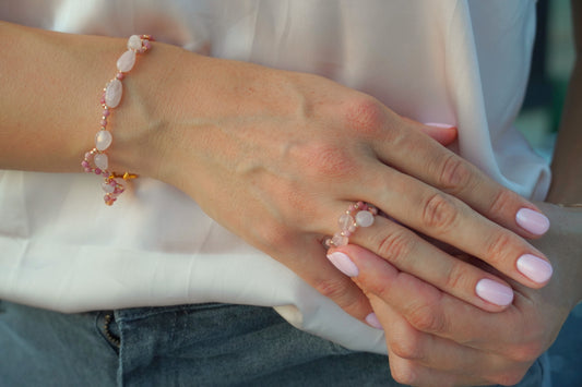Rose Quartz and Rhodonite Bracelet