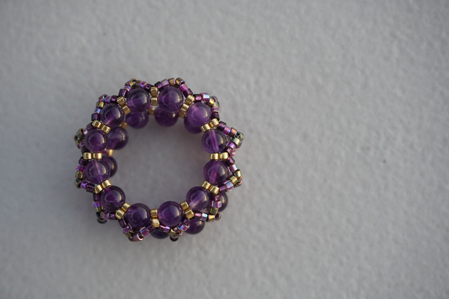 Double-decker Amethyst Ring