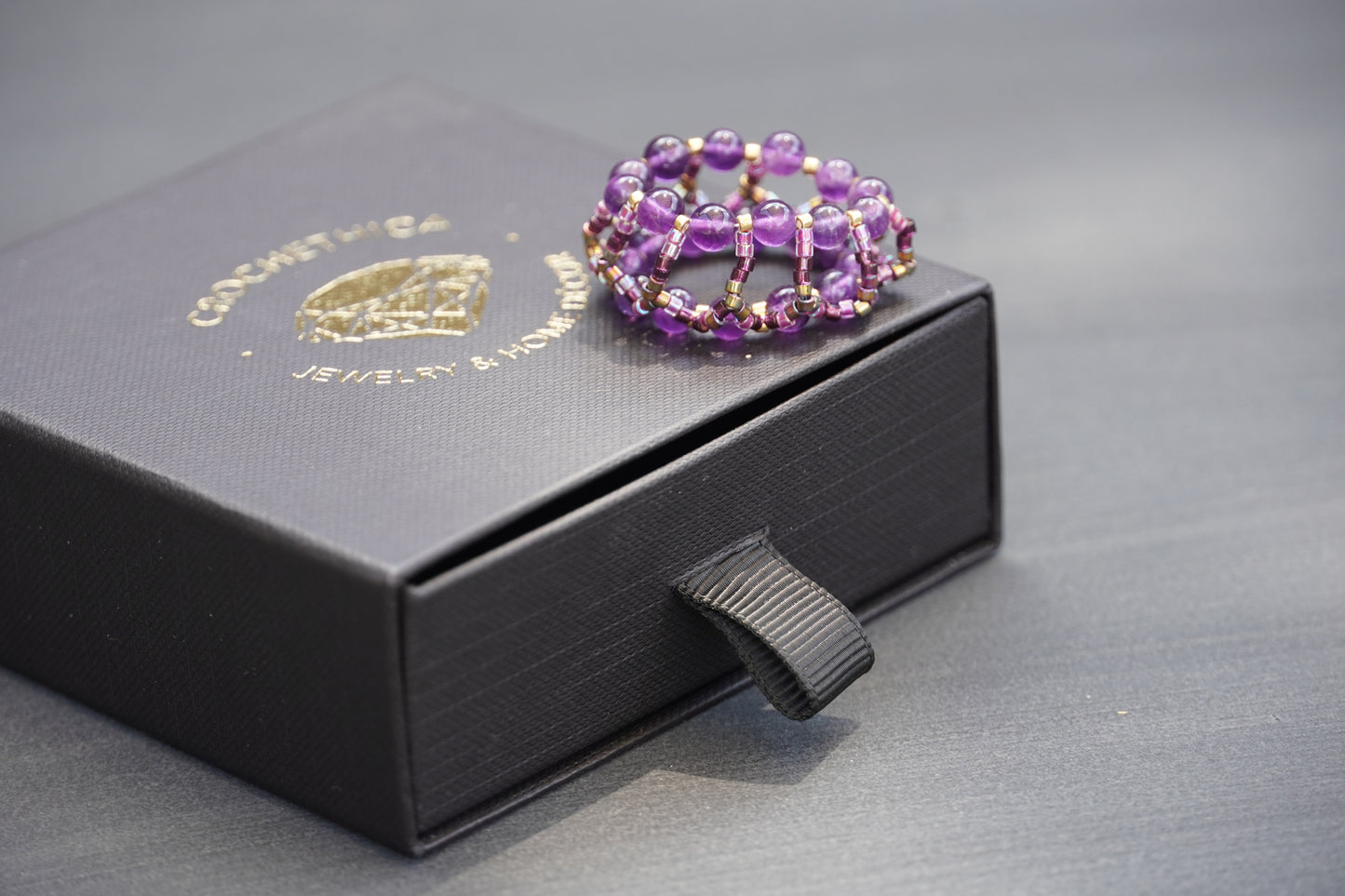 Double-decker Amethyst Ring