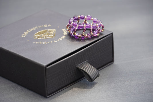 Double-decker Amethyst Ring