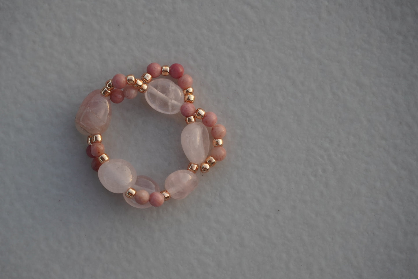 Rose Quartz and Rhodonite Ring