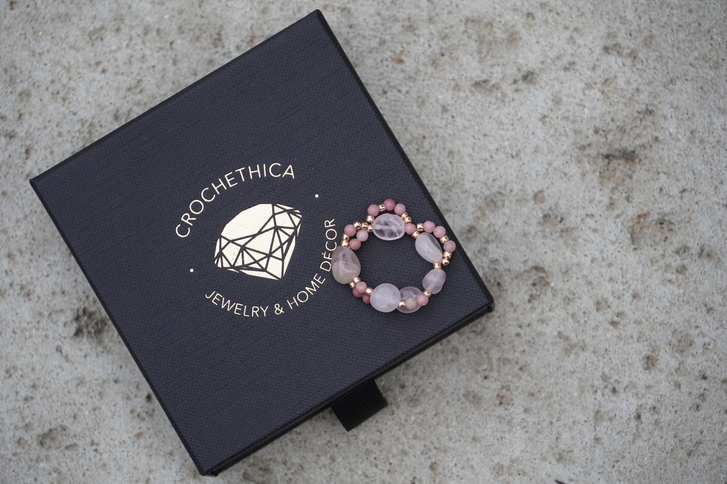 Rose Quartz and Rhodonite Ring