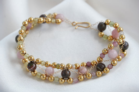 Jasper and Opal Gold Bracelet