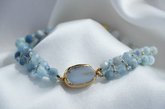 Aquamarine and Blue Opal Bracelet