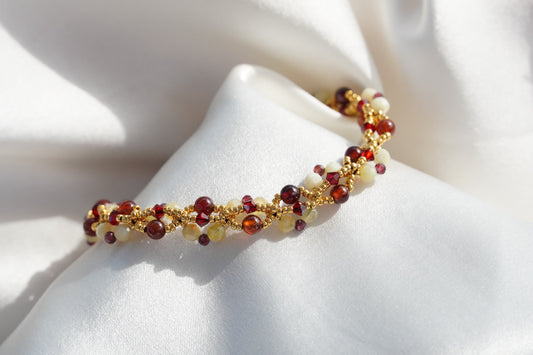 Garnet and Yellow Opal Bracelet
